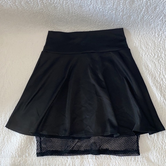 RAINBOW Nylon Overlay Netted Mini Skirt - Picture 3 of 4